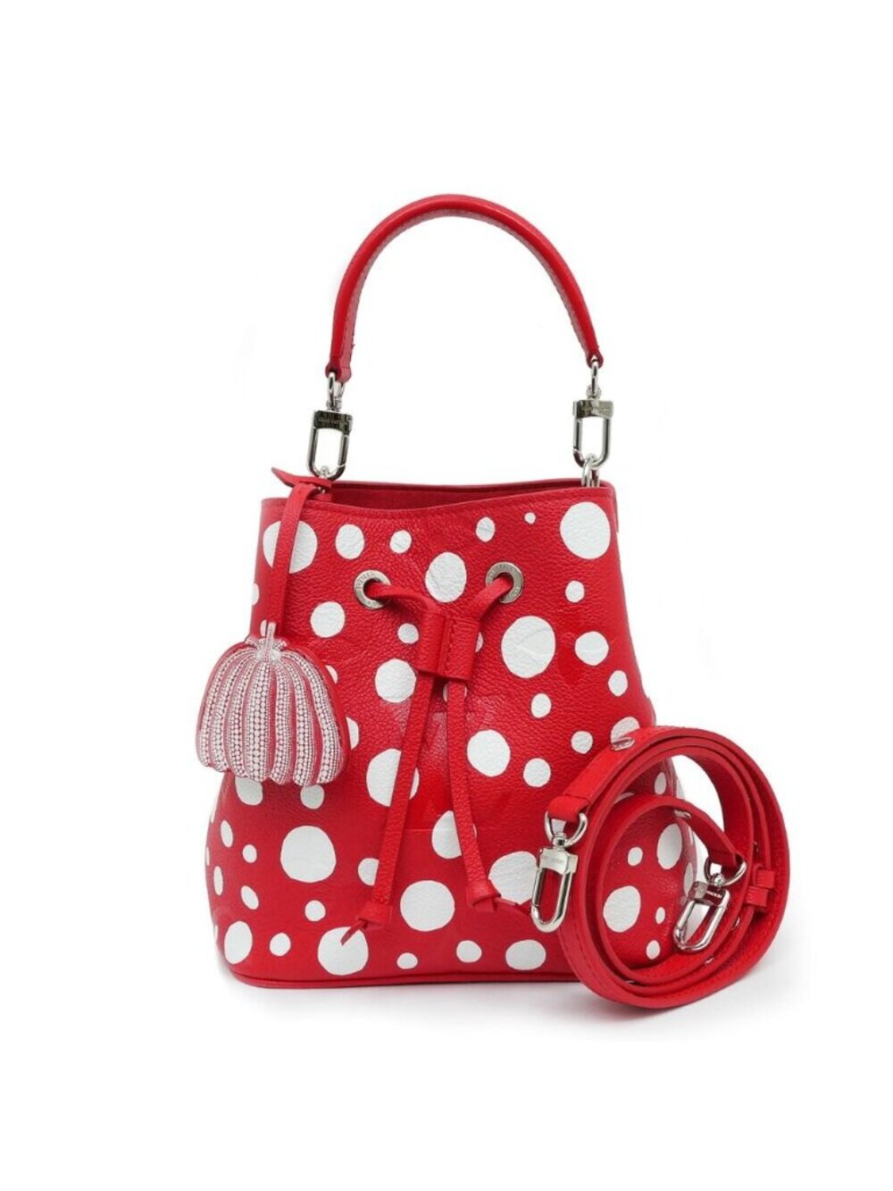 Louis Vuitton Monogram Empreinte Neo Noe BB LV YK Red Yayoi Kusama Hand
